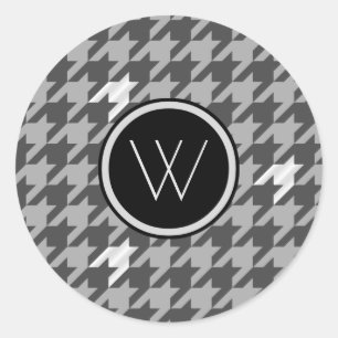 Grey and Silver Accent Houndstooth Sticker
