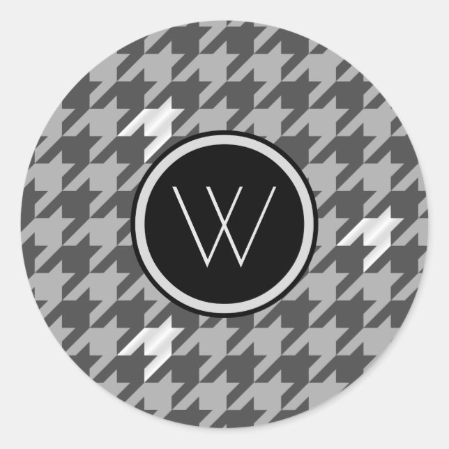 Grey and Silver Accent Houndstooth Sticker (Front)