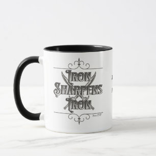 Grey and Silver Iron Sharpens Iron Mug