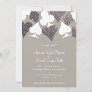 Grey and Silver Las Vegas Wedding Invitation