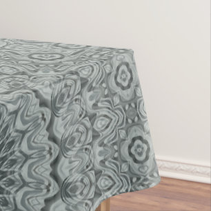 Grey and Silver Mandala Pattern Design Tablecloth