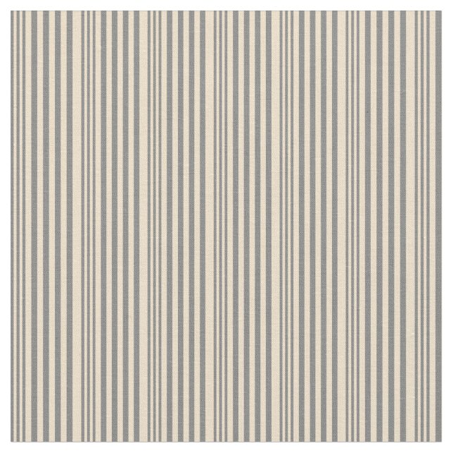 Grey and Tan Coloured Stripes Pattern Fabric (Close Up)