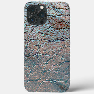 Grey and tan leather stained with some satin hue iPhone 13 pro max case