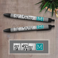 Grey and Teal Instagram Photo Collage Monogram