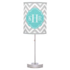 Grey and Turquoise Chevron Custom Monogram