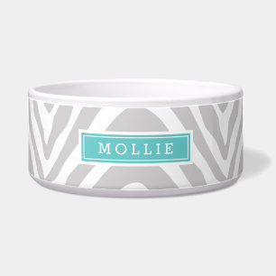 Grey and Turquoise Zebra Print Monogram