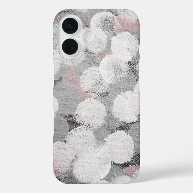 grey and white abstract circle pattern Case-Mate iPhone case (Back)