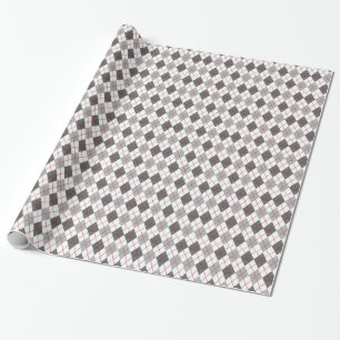 Grey and White Argyle Pattern Gift Wrap