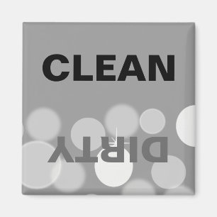 Grey and White Bokeh Clean/Dirty Dishwasher Magnet