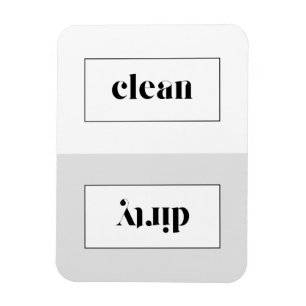 Grey and White Bold Stencil Typography Dishwasher Magnet