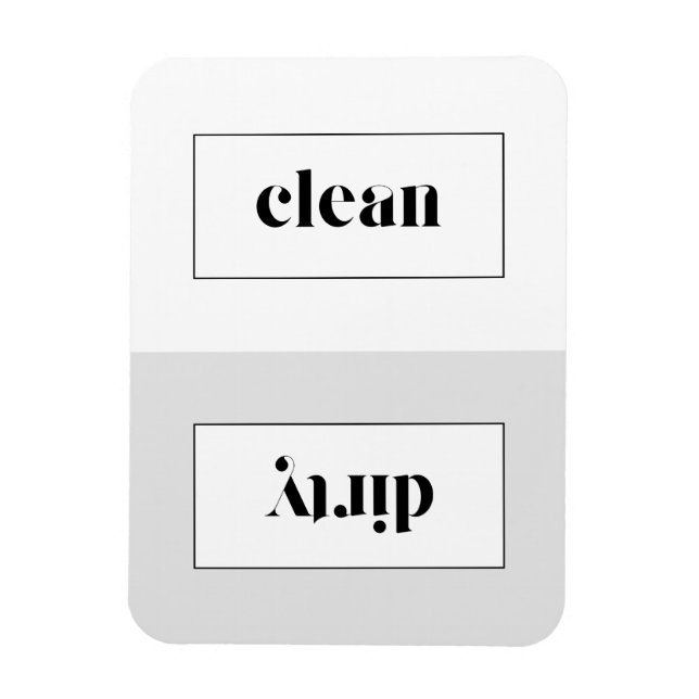 Grey and White Bold Stencil Typography Dishwasher Magnet (Vertical)
