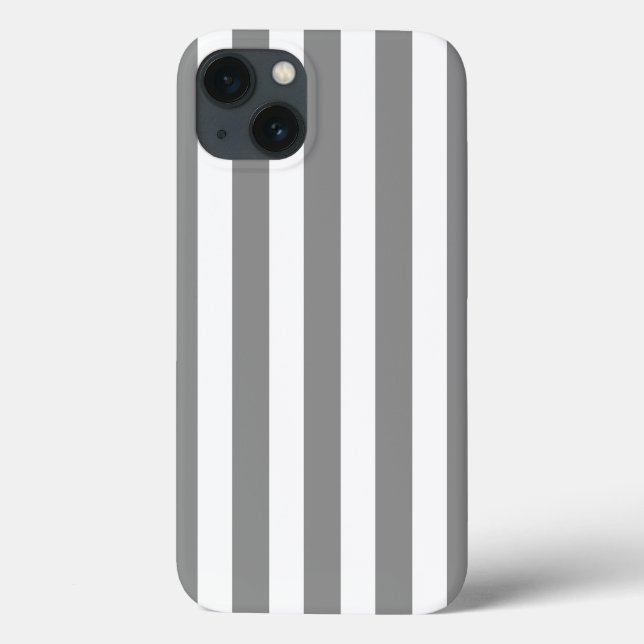 Grey and white candy stripes Case-Mate iPhone cas Case-Mate iPhone Case (Back)