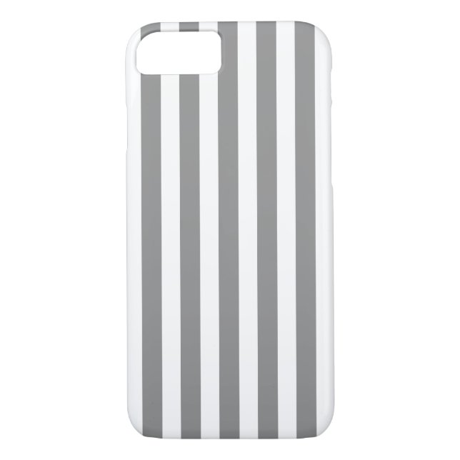 Grey and white candy stripes Case-Mate iPhone case (Back)