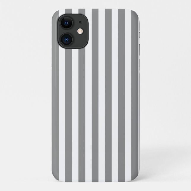 Grey and white candy stripes Case-Mate iPhone case (Back)