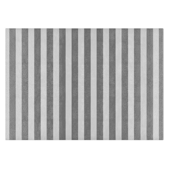 Grey and white candy stripes cutting board (Front)