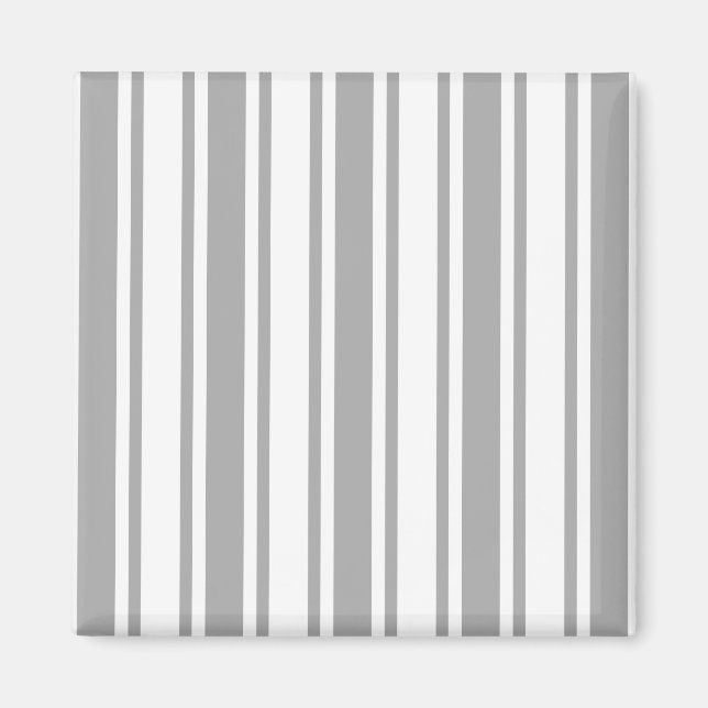 Grey and white candy stripes magnet (Front)