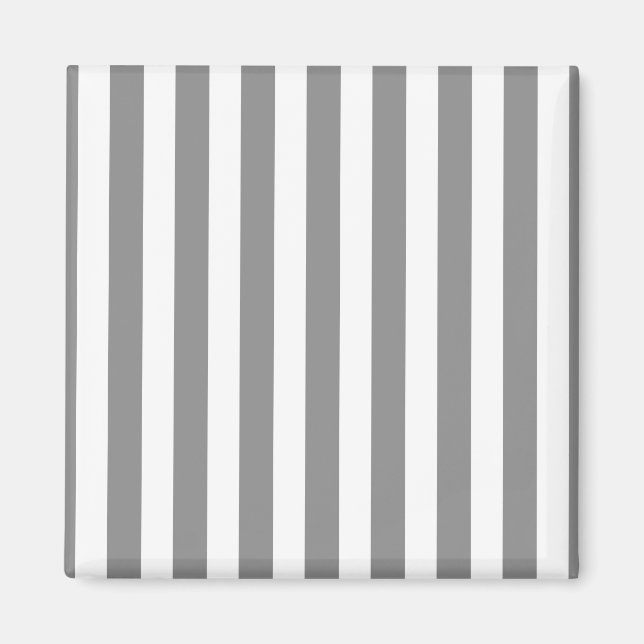 Grey and white candy stripes magnet (Front)
