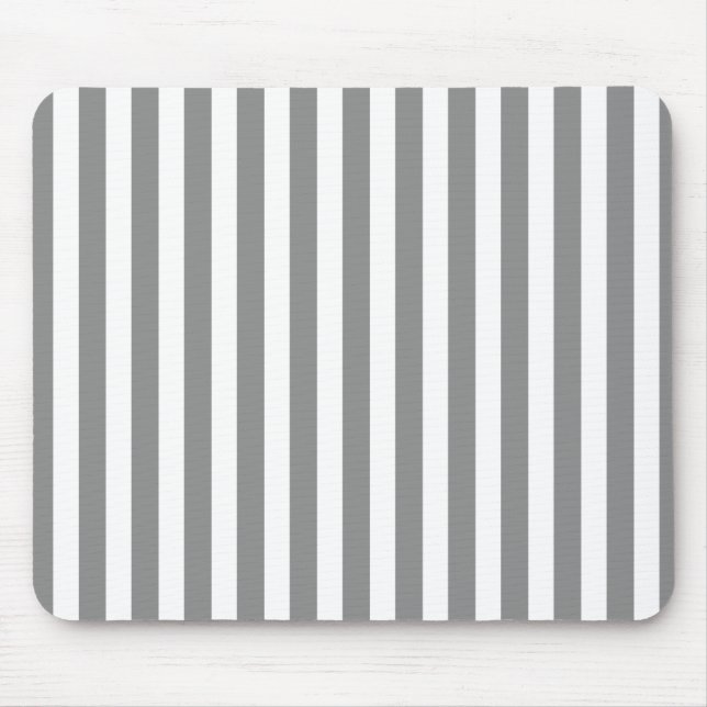 Grey and white candy stripes mouse mat (Front)
