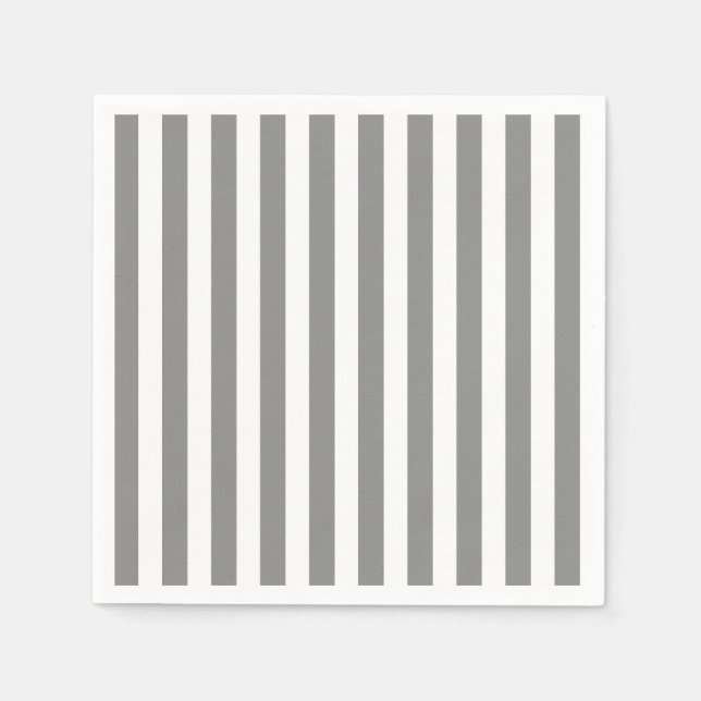 Grey and white candy stripes napkin (Front)