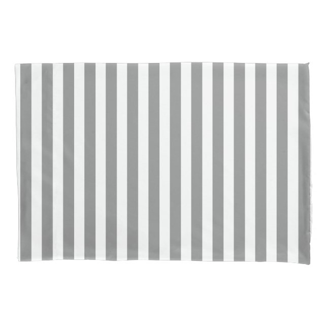 Grey and white candy stripes pillowcase (Front)