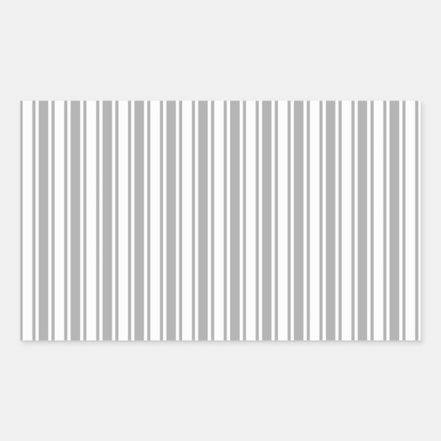 Grey and white candy stripes rectangular sticker (Front)