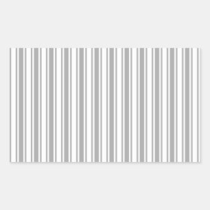 Grey and white candy stripes rectangular sticker