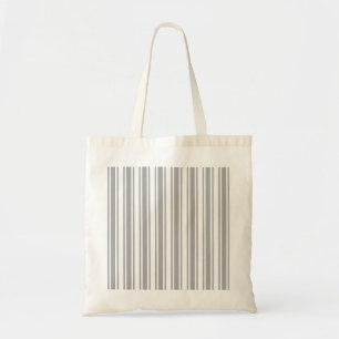 Grey and white candy stripes tote bag