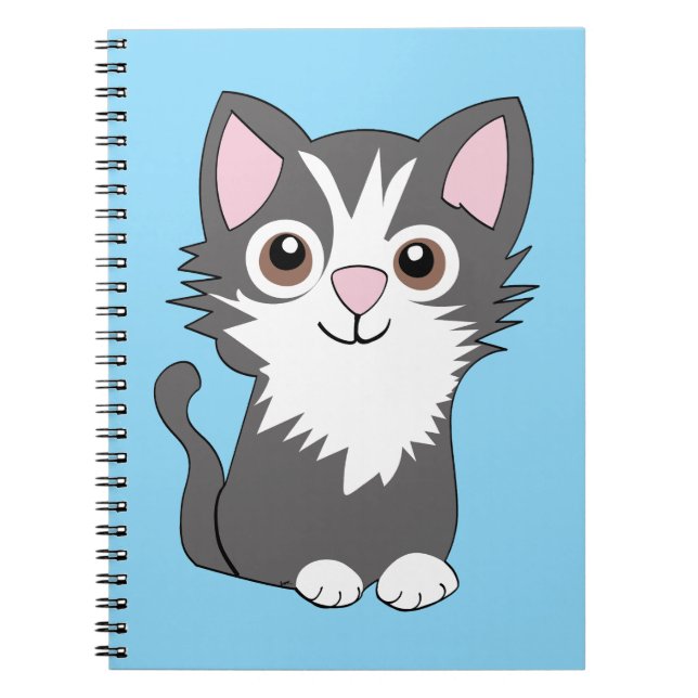 Grey and white cat notebook (Front)