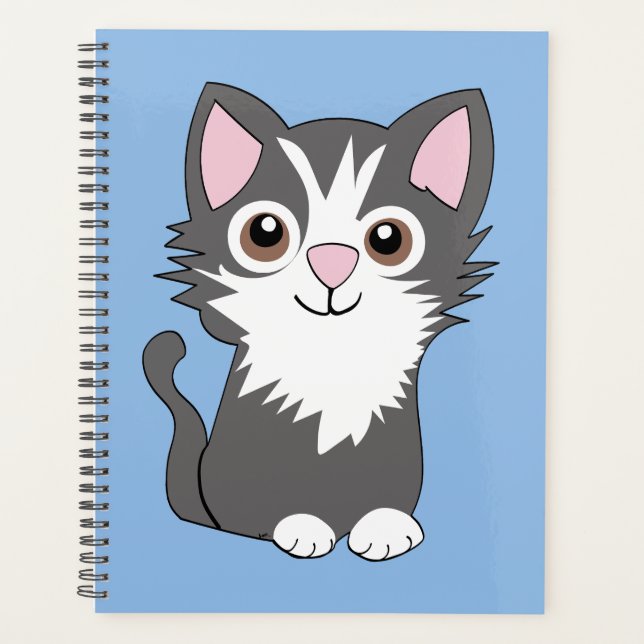 Grey and white cat planner (Front)