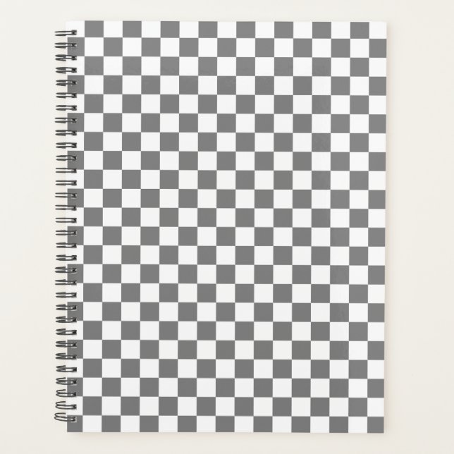 grey and white Chequered 2024 Planner (Front)