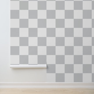 Grey and White Chequered Pattern Wallpaper