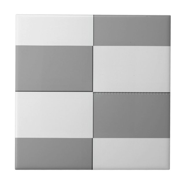 GREY and white Chess board Tile (Front)