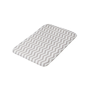 Grey and White Chevron Bath Mat