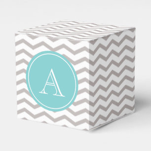 Grey and White Chevron Favour Box