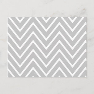 Grey and White Chevron Pattern 2 Postcard