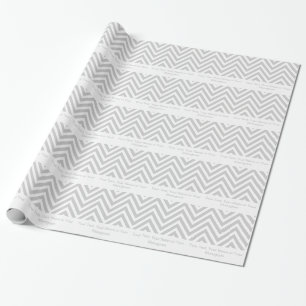 Grey and White Chevron   Personalised Wrapping Paper