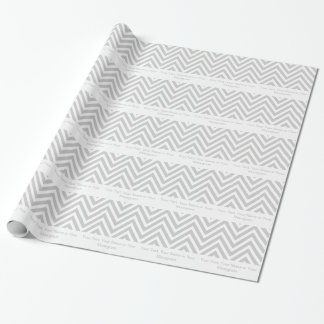 Grey and White Chevron | Personalised Wrapping Paper