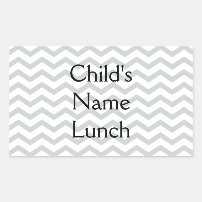 Grey And White Chevron Print Rectangular Sticker (Front)