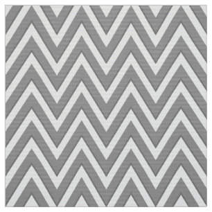 Grey and White Chevron Upholstery Fabric