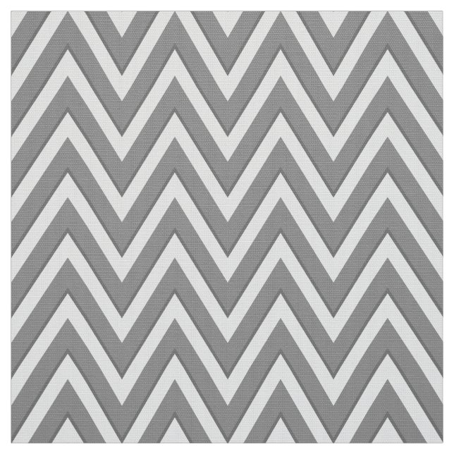 Grey and White Chevron Upholstery Fabric (Swatch)