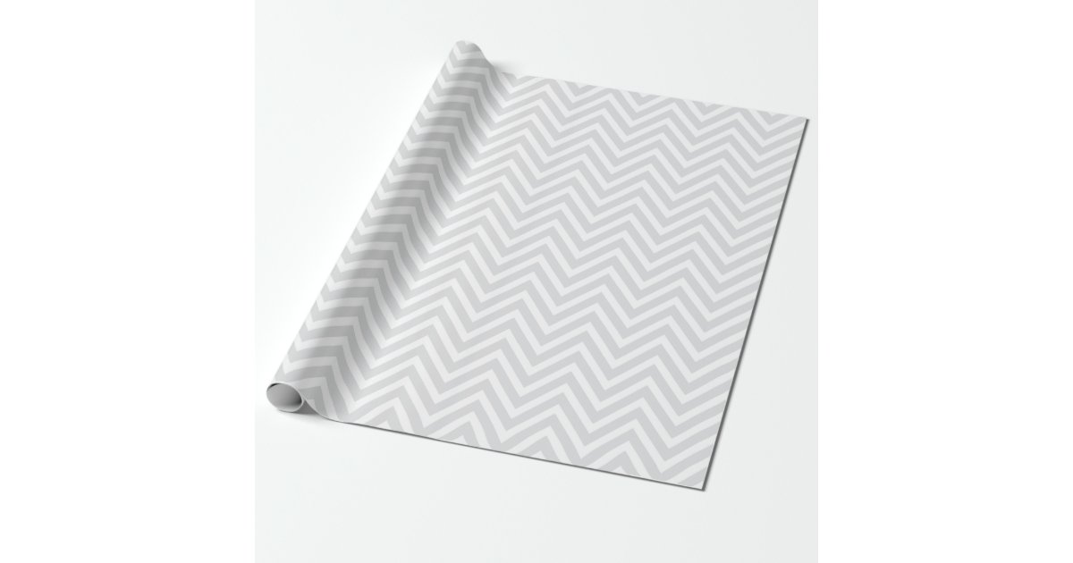 Grey and White Chevron Wrapping Paper Zazzle