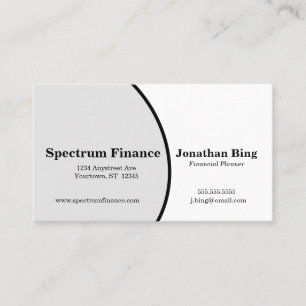 Grey and White Curve Finance Business Card