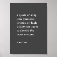 Grey and White Custom Quote Print  