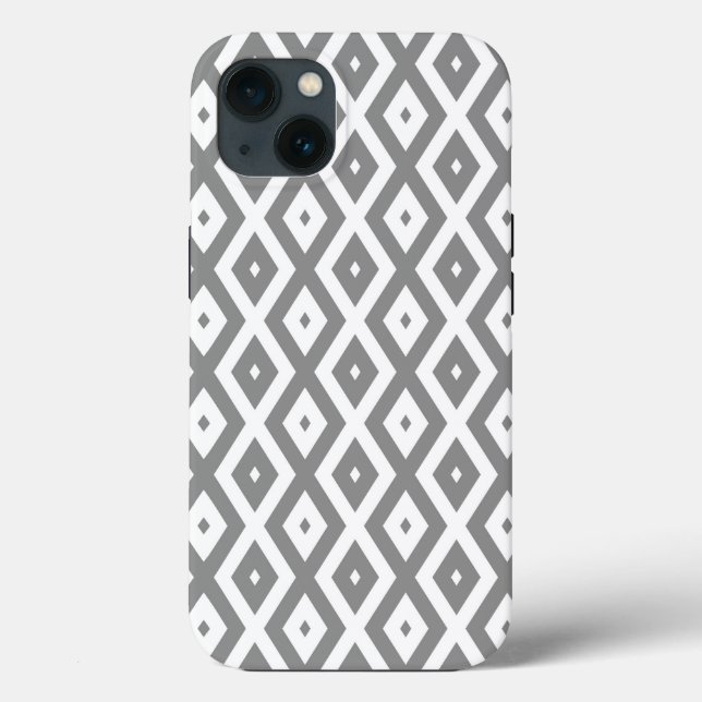 Grey and white diamond pattern Case-Mate iPhone ca Case (Back)