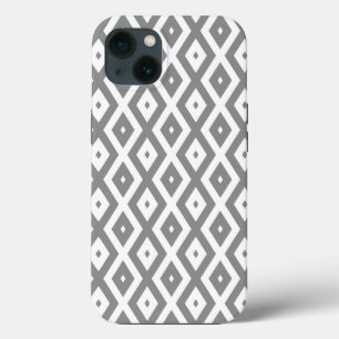 Grey and white diamond pattern Case-Mate iPhone ca iPhone 13 Case