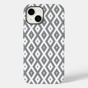 Grey and white diamond pattern Case-Mate iPhone 14 case