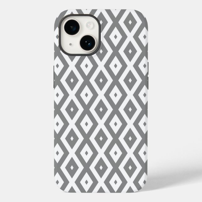 Grey and white diamond pattern  Case-Mate iPhone case (Back)