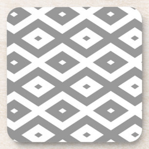 Grey and white diamond pattern coaster