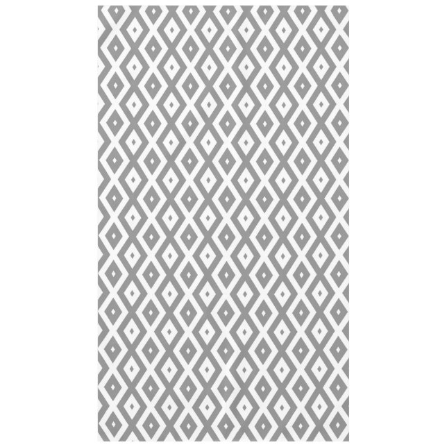 Grey and white diamond pattern tablecloth (Front)