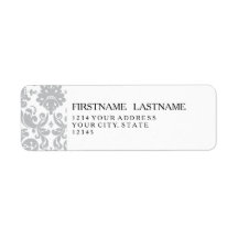 Grey and White Elegant Damask Pattern